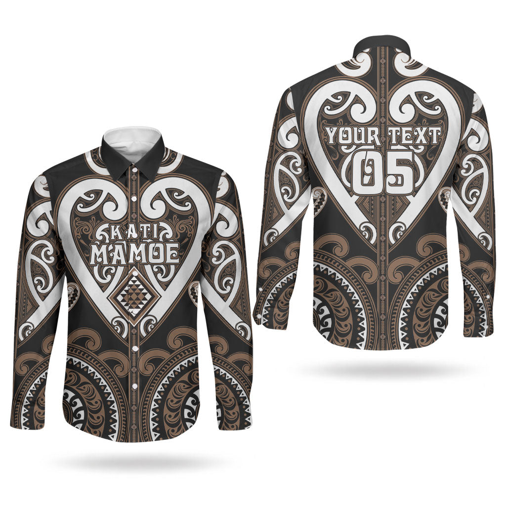 Custom Aotearoa Kati Mamoe Couples Matching Summer Maxi Dress and Long Sleeve Button Shirt Maori Tribal Pattern LT05 - Polynesian Pride