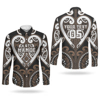 Custom Aotearoa Kati Mamoe Couples Matching Summer Maxi Dress and Long Sleeve Button Shirt Maori Tribal Pattern LT05 - Polynesian Pride
