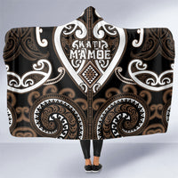 Aotearoa Kati Mamoe Hooded Blanket Maori Tribal Pattern LT05 One Size Brown - Polynesian Pride