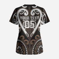 Custom Aotearoa Kati Mamoe Scrub Top Maori Tribal Pattern LT05 - Polynesian Pride