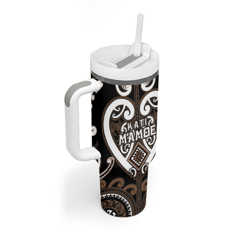 Custom Aotearoa Kati Mamoe Tumbler With Handle Maori Tribal Pattern LT05 - Polynesian Pride