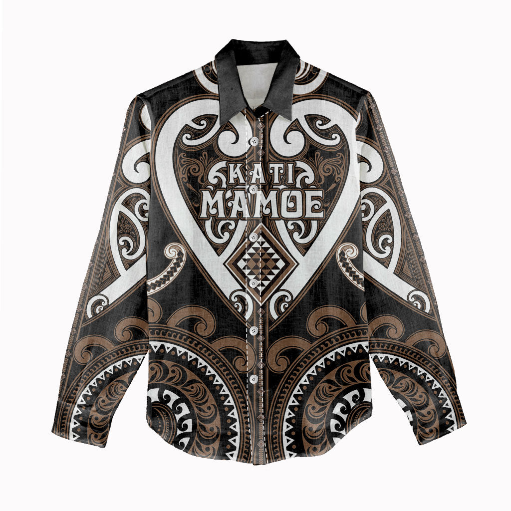Custom Aotearoa Kati Mamoe Women Casual Shirt Maori Tribal Pattern LT05 - Polynesian Pride