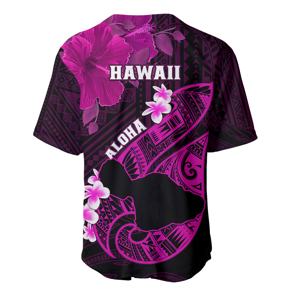 Hawaii Maui Baseball Jersey Polynesian Fish Hook Hibiscus Pink Version LT05 - Polynesian Pride