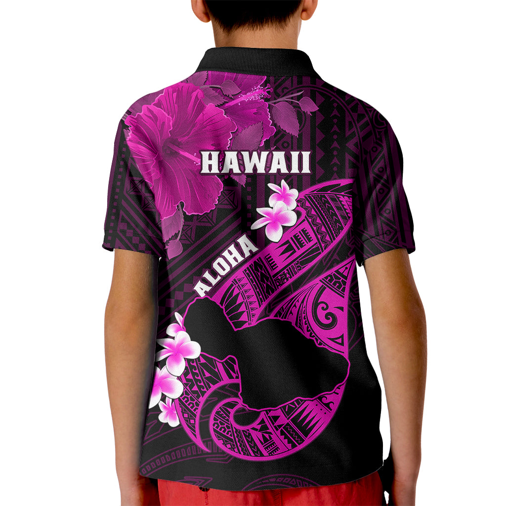 Hawaii Maui Kid Polo Shirt Polynesian Fish Hook Hibiscus Pink Version LT05 - Polynesian Pride