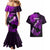 Hawaii Maui Couples Matching Mermaid Dress and Hawaiian Shirt Polynesian Fish Hook Hibiscus Purple Version LT05 - Polynesian Pride