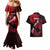 Hawaii Maui Couples Matching Mermaid Dress and Hawaiian Shirt Polynesian Fish Hook Hibiscus Red Version LT05 - Polynesian Pride