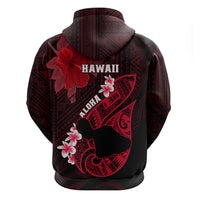 Hawaii Maui Hoodie Polynesian Fish Hook Hibiscus Red Version LT05 - Polynesian Pride