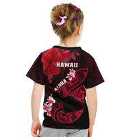 Hawaii Maui Kid T Shirt Polynesian Fish Hook Hibiscus Red Version LT05 - Polynesian Pride