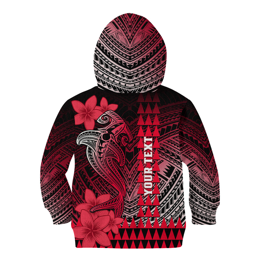 Personalized Hawaii Kid Hoodie Hammerhead Shark Kakau Polynesian Tribal Red LT05 - Polynesian Pride