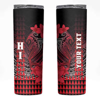 Personalized Hawaii Skinny Tumbler Hammerhead Shark Kakau Polynesian Tribal Red