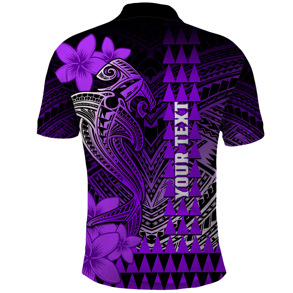 Personalized Hawaii Polo Shirt Hammerhead Shark Kakau Polynesian Tribal Purple LT05 - Polynesian Pride