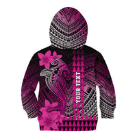 Personalized Hawaii Kid Hoodie Hammerhead Shark Kakau Polynesian Tribal Pink LT05 - Polynesian Pride