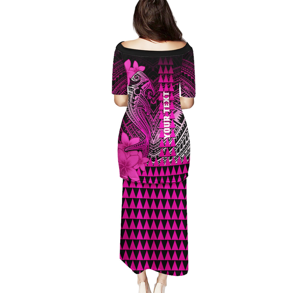 Personalized Hawaii Puletasi Hammerhead Shark Kakau Polynesian Tribal Pink LT05 - Polynesian Pride