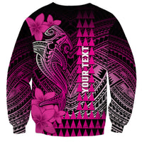 Personalized Hawaii Sweatshirt Hammerhead Shark Kakau Polynesian Tribal Pink LT05 - Polynesian Pride