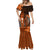 Personalized Hawaii Mermaid Dress Hammerhead Shark Kakau Polynesian Tribal Orange LT05 - Polynesian Pride