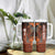 Personalized Hawaii Tumbler With Handle Hammerhead Shark Kakau Polynesian Tribal Orange