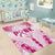 Breast Cancer Pink Out Area Rug Polynesian Art Tattoo White Version