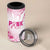 Breast Cancer Pink Out 4 in 1 Can Cooler Tumbler Polynesian Art Tattoo White Version