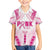 Breast Cancer Pink Out Family Matching Long Sleeve Bodycon Dress and Hawaiian Shirt Polynesian Art Tattoo White Version