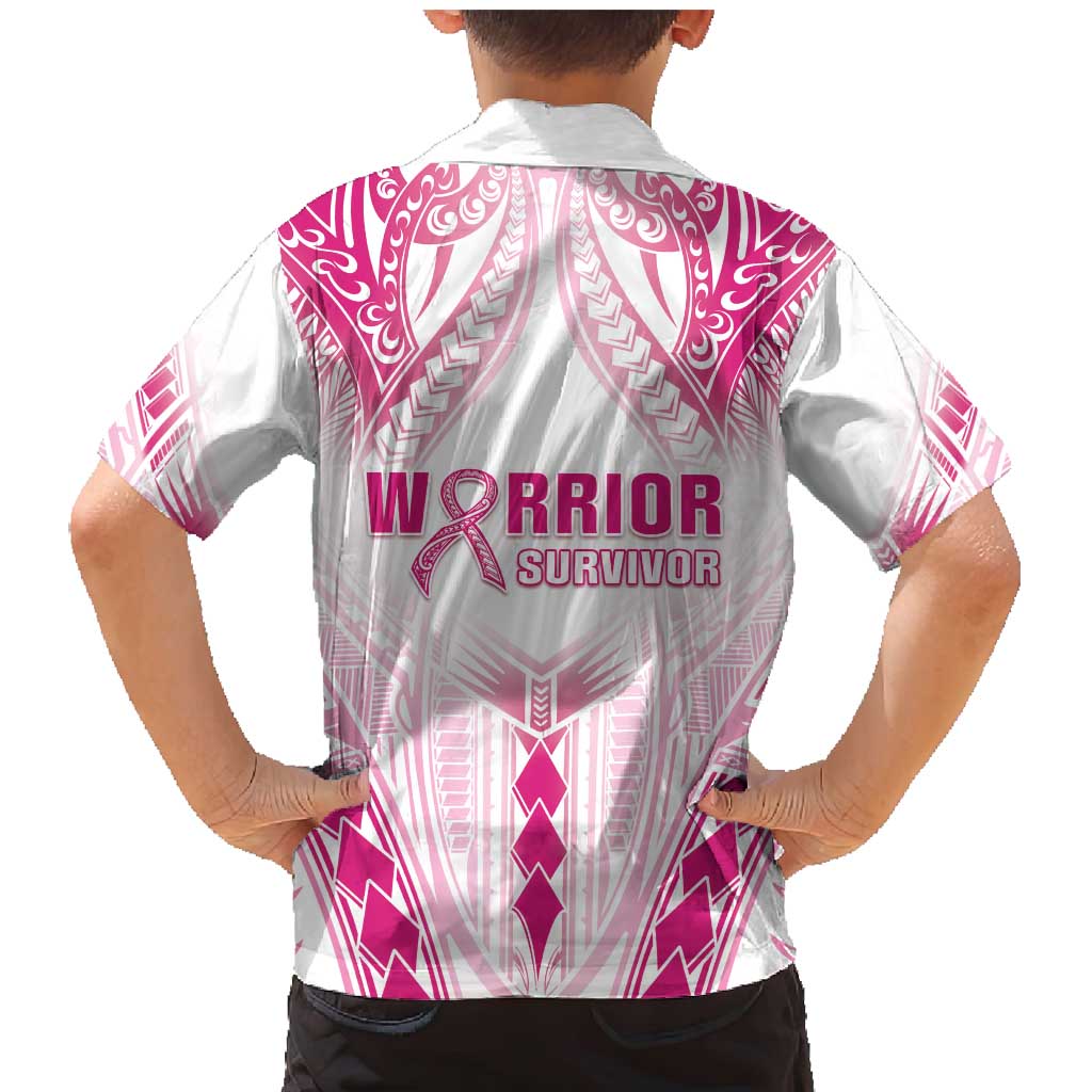 Breast Cancer Pink Out Family Matching Mermaid Dress and Hawaiian Shirt Polynesian Art Tattoo White Version LT05 - Polynesian Pride