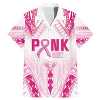 Breast Cancer Pink Out Family Matching Mermaid Dress and Hawaiian Shirt Polynesian Art Tattoo White Version LT05 Dad's Shirt - Short Sleeve White - Polynesian Pride