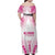 Breast Cancer Pink Out Family Matching Off Shoulder Maxi Dress and Hawaiian Shirt Polynesian Art Tattoo White Version