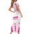 Breast Cancer Pink Out Family Matching Short Sleeve Bodycon Dress and Hawaiian Shirt Polynesian Art Tattoo White Version