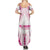 Breast Cancer Pink Out Family Matching Summer Maxi Dress and Hawaiian Shirt Polynesian Art Tattoo White Version