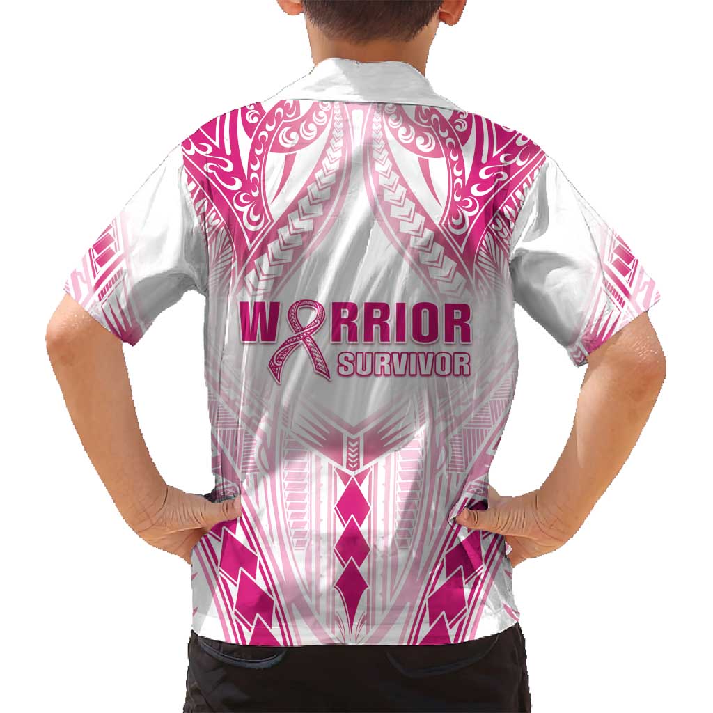 Breast Cancer Pink Out Family Matching Tank Maxi Dress and Hawaiian Shirt Polynesian Art Tattoo White Version LT05 - Polynesian Pride