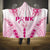 Breast Cancer Pink Out Hooded Blanket Polynesian Art Tattoo White Version