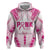 Breast Cancer Pink Out Hoodie Polynesian Art Tattoo White Version