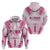 Breast Cancer Pink Out Hoodie Polynesian Art Tattoo White Version