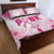 Breast Cancer Pink Out Quilt Bed Set Polynesian Art Tattoo White Version