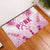 Breast Cancer Pink Out Rubber Doormat Polynesian Art Tattoo White Version