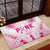 Breast Cancer Pink Out Rubber Doormat Polynesian Art Tattoo White Version