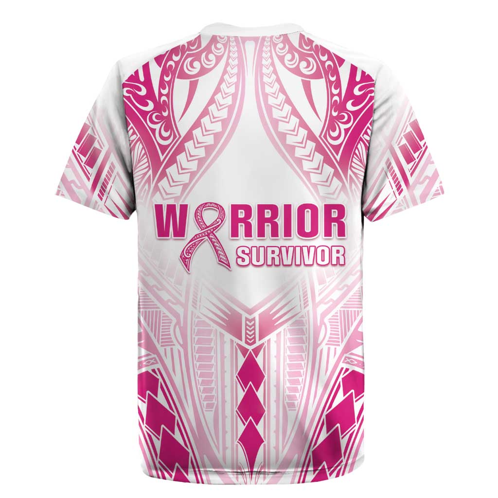Breast Cancer Pink Out Rugby Jersey Polynesian Art Tattoo White Version LT05 - Polynesian Pride