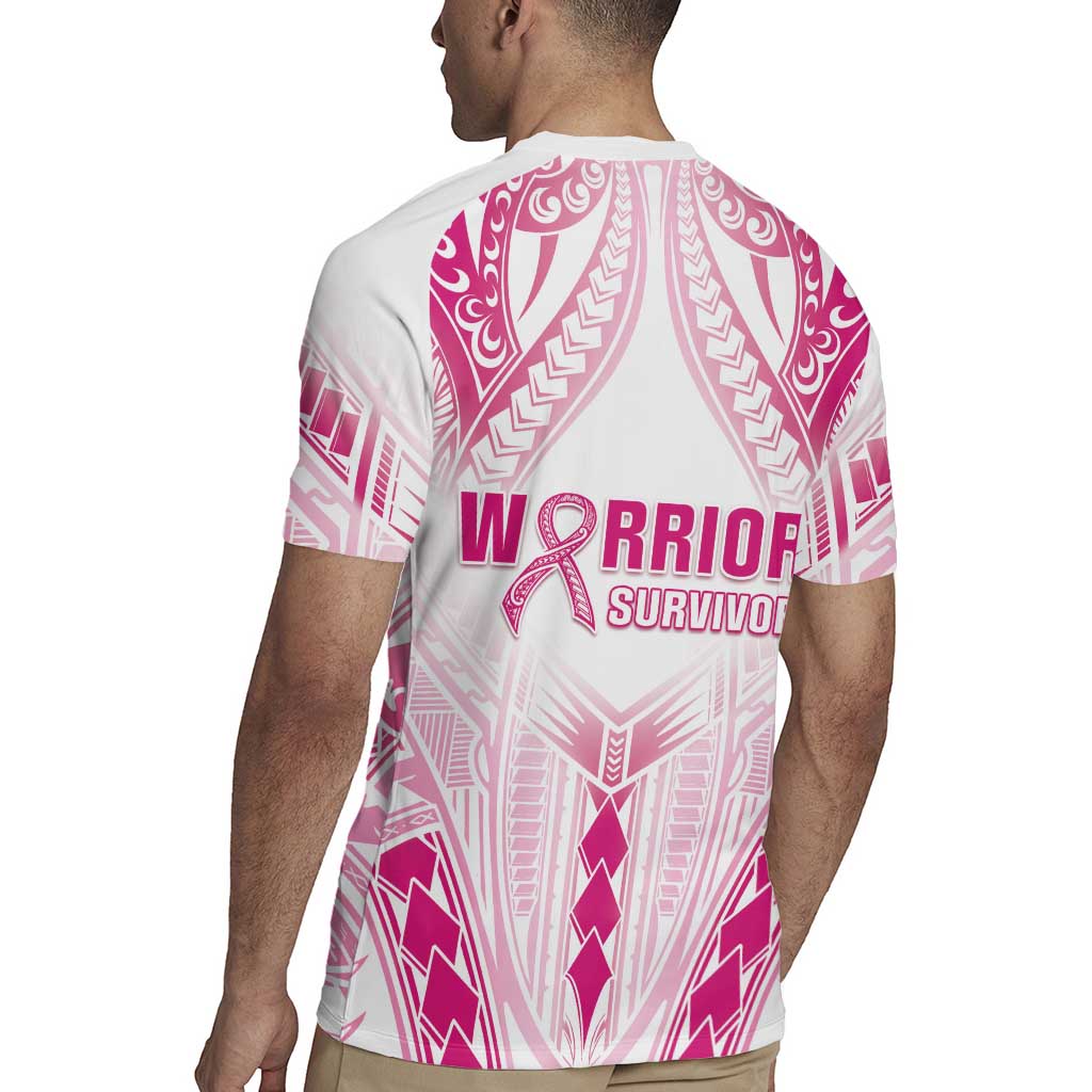 Breast Cancer Pink Out Rugby Jersey Polynesian Art Tattoo White Version LT05 - Polynesian Pride