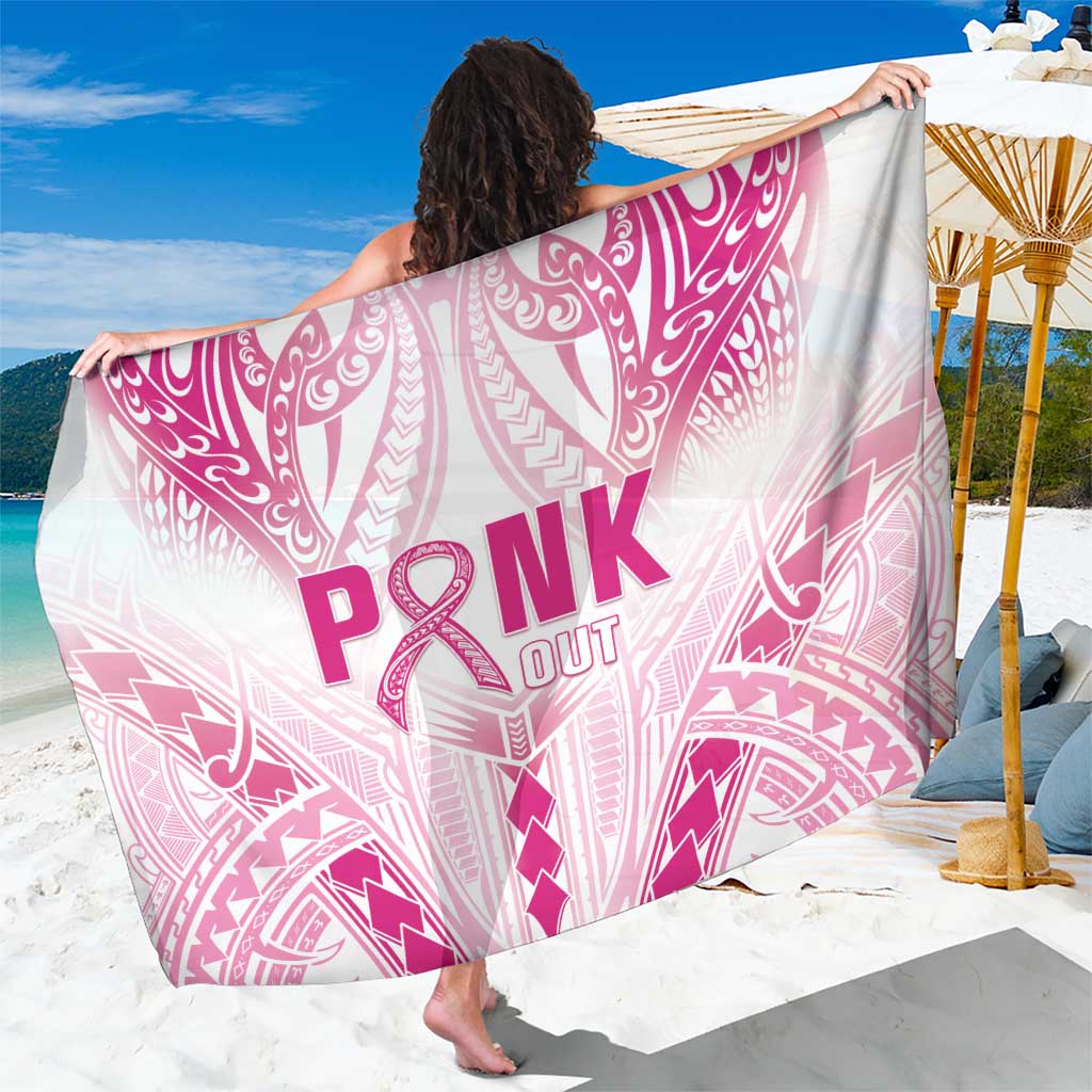 Breast Cancer Pink Out Sarong Polynesian Art Tattoo White Version