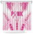 Breast Cancer Pink Out Shower Curtain Polynesian Art Tattoo White Version