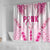 Breast Cancer Pink Out Shower Curtain Polynesian Art Tattoo White Version