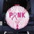 Breast Cancer Pink Out Spare Tire Cover Polynesian Art Tattoo White Version