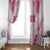 Breast Cancer Pink Out Window Curtain Polynesian Art Tattoo White Version