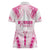 Breast Cancer Pink Out Women Polo Shirt Polynesian Art Tattoo White Version