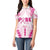 Breast Cancer Pink Out Women Polo Shirt Polynesian Art Tattoo White Version