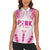 Breast Cancer Pink Out Women Sleeveless Polo Shirt Polynesian Art Tattoo White Version