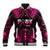 Breast Cancer Pink Out Baseball Jacket Polynesian Art Tattoo Black Version