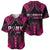 Breast Cancer Pink Out Baseball Jersey Polynesian Art Tattoo Black Version