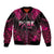 Breast Cancer Pink Out Bomber Jacket Polynesian Art Tattoo Black Version