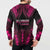 Breast Cancer Pink Out Button Sweatshirt Polynesian Art Tattoo Black Version