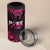 Breast Cancer Pink Out 4 in 1 Can Cooler Tumbler Polynesian Art Tattoo Black Version